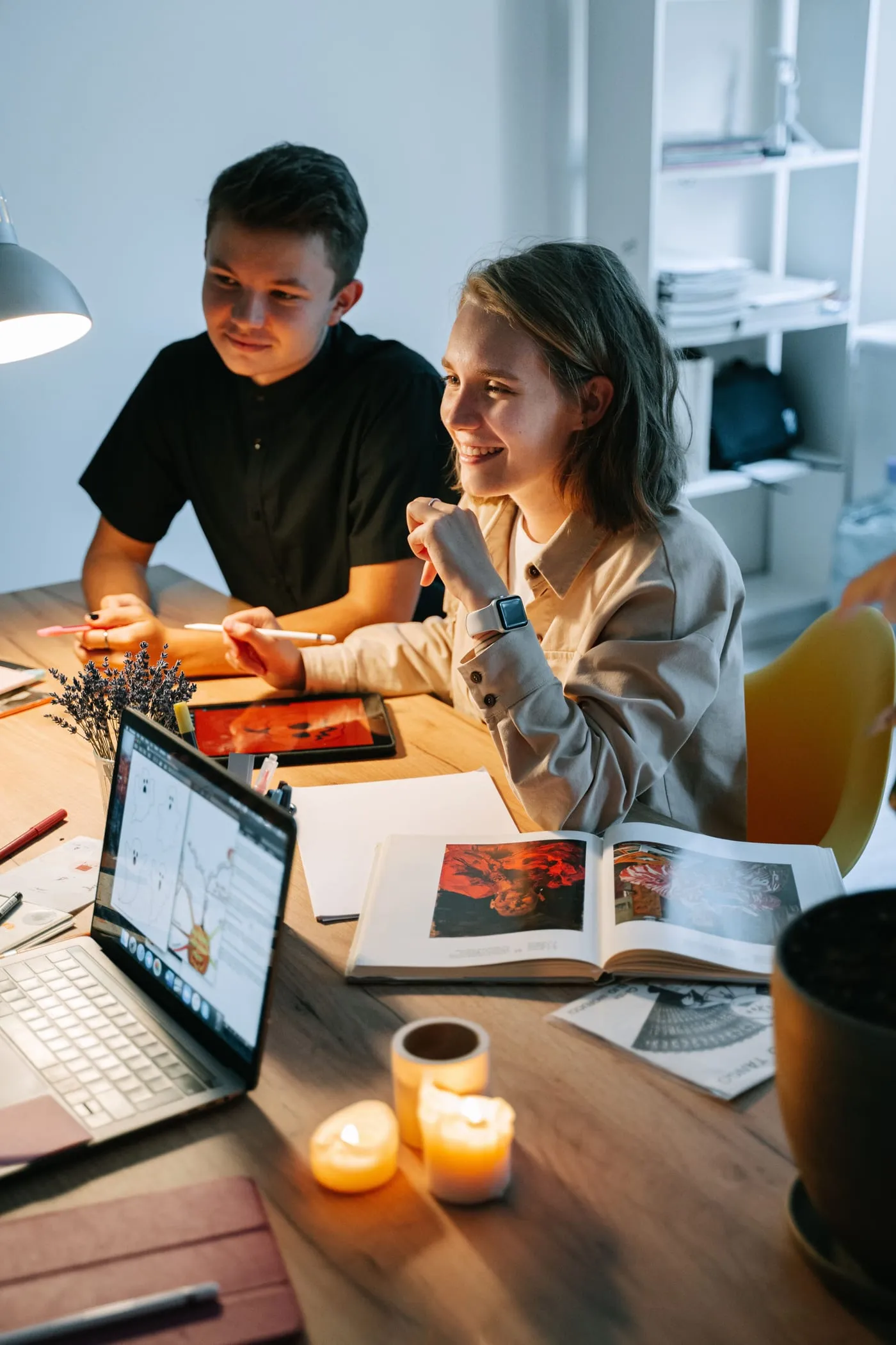 People reviewing a product together